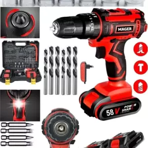 Darbeli - Yedek Akülü - Su Terazi Göstergeli - Metal Şanzıman Usta Setli Çantalı Şarjlı